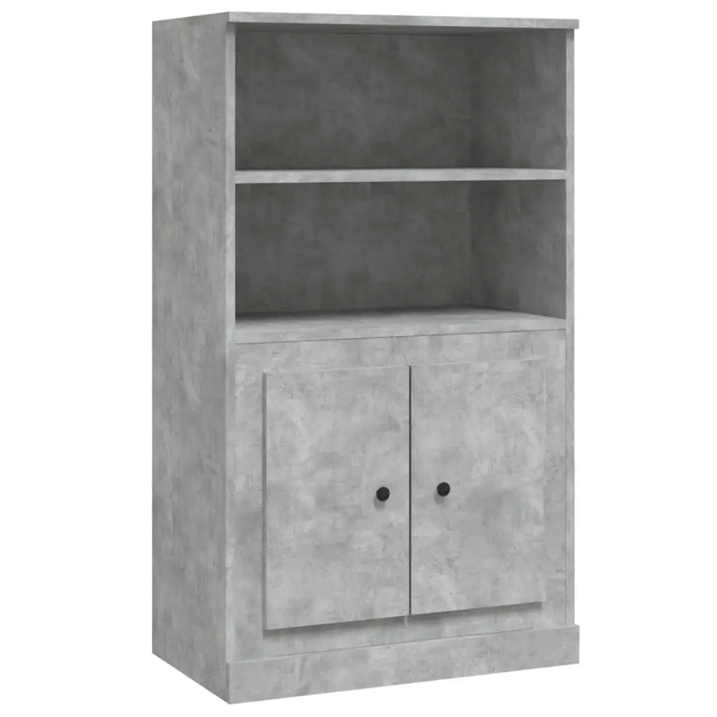 Highboard Sideboard Storage Cabinet Grey Engineered Wood 60x35.5x103.5 cm