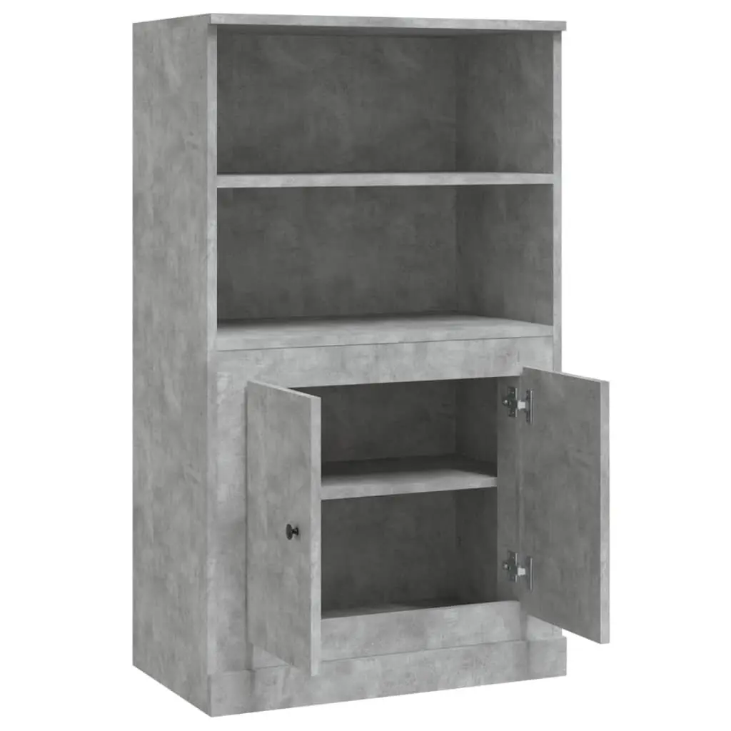 Highboard Sideboard Storage Cabinet Grey Engineered Wood 60x35.5x103.5 cm