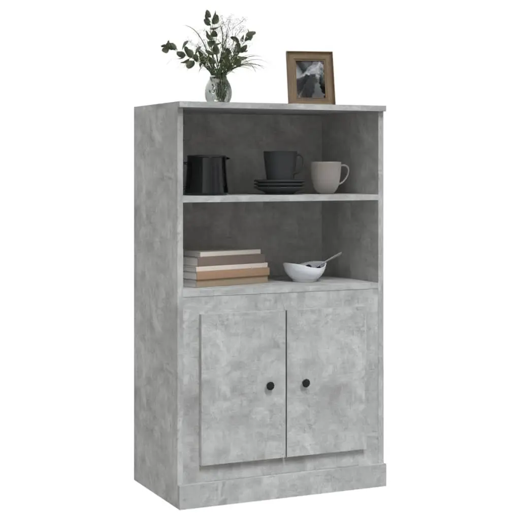 Highboard Sideboard Storage Cabinet Grey Engineered Wood 60x35.5x103.5 cm