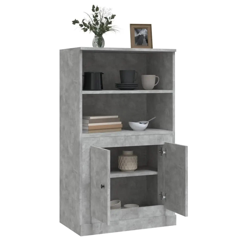 Highboard Sideboard Storage Cabinet Grey Engineered Wood 60x35.5x103.5 cm