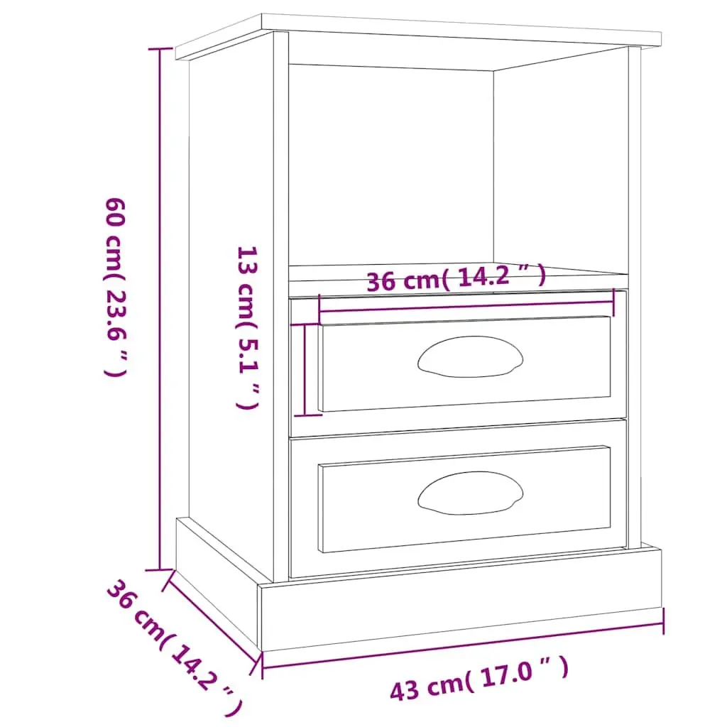 White High Gloss Bedside Cabinets 2 Piece Storage Drawers Nightstands