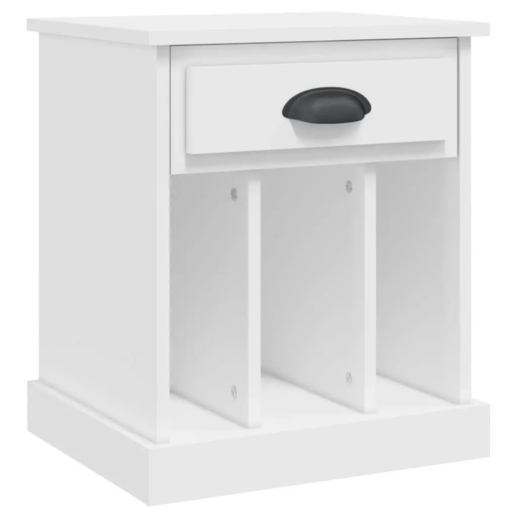 Bedside Cabinet White 43x36x50 cm Drawer Storage Nightstand Side Table