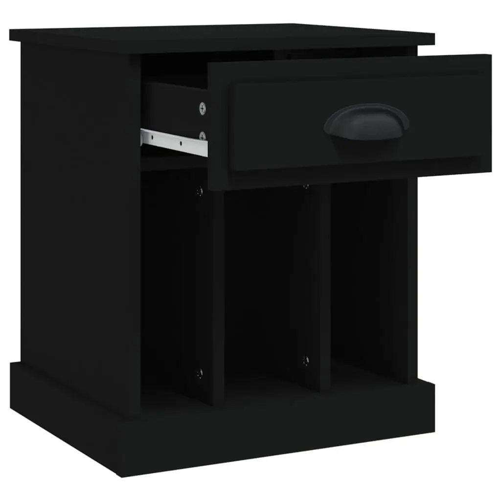 Black Bedside Cabinet with Storage Space