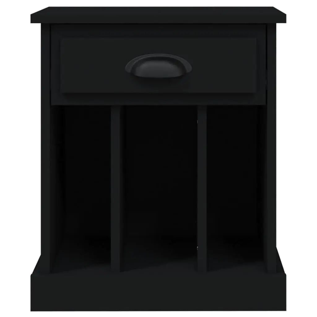 Black Bedside Cabinet with Storage Space