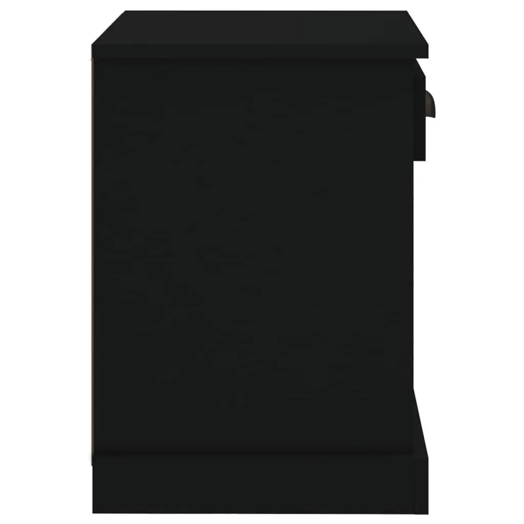 Black Bedside Cabinet with Storage Space