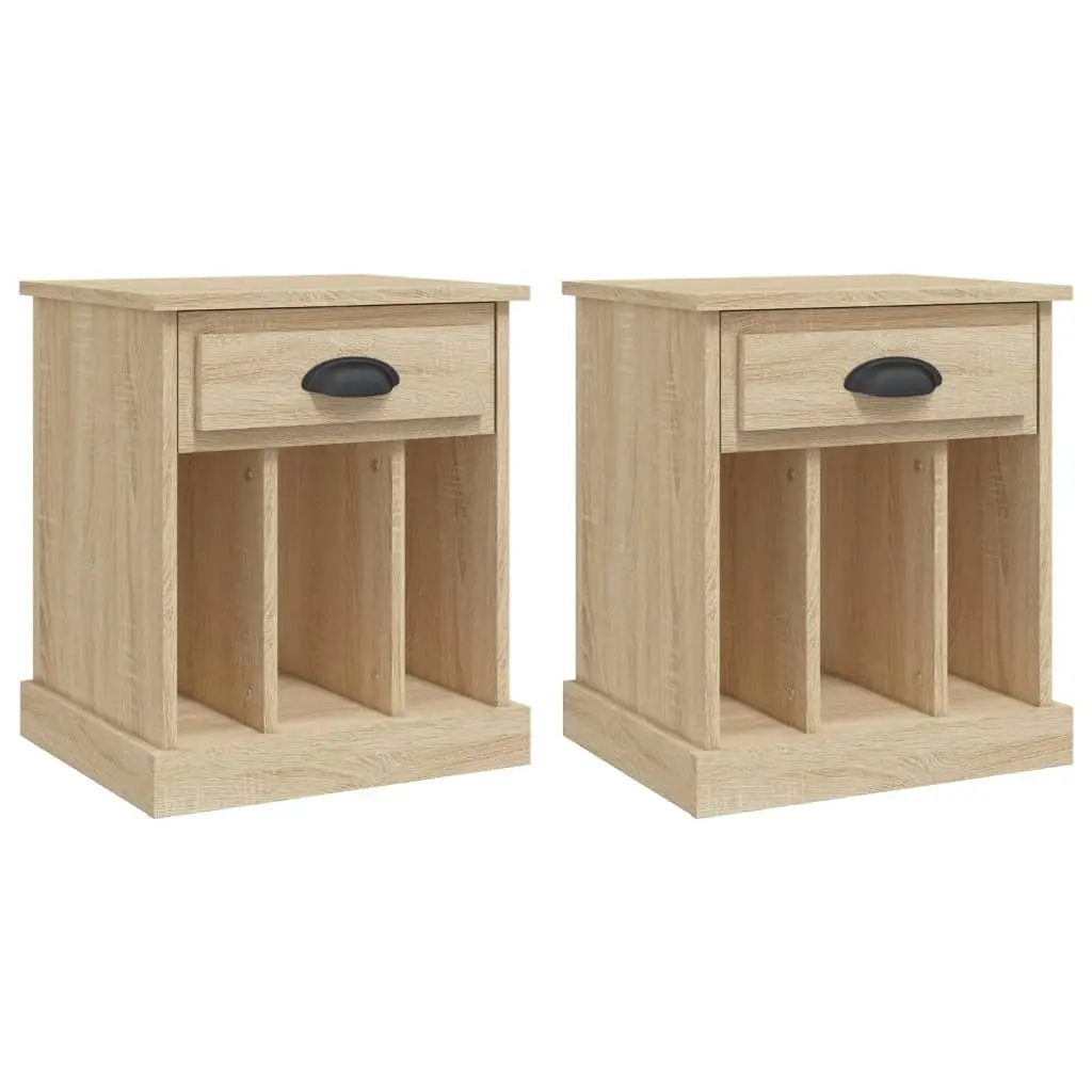 Bedside Cabinets 2 pcs Brown Sonoma Oak 43x36x50 cm Nightstand Storage Drawer