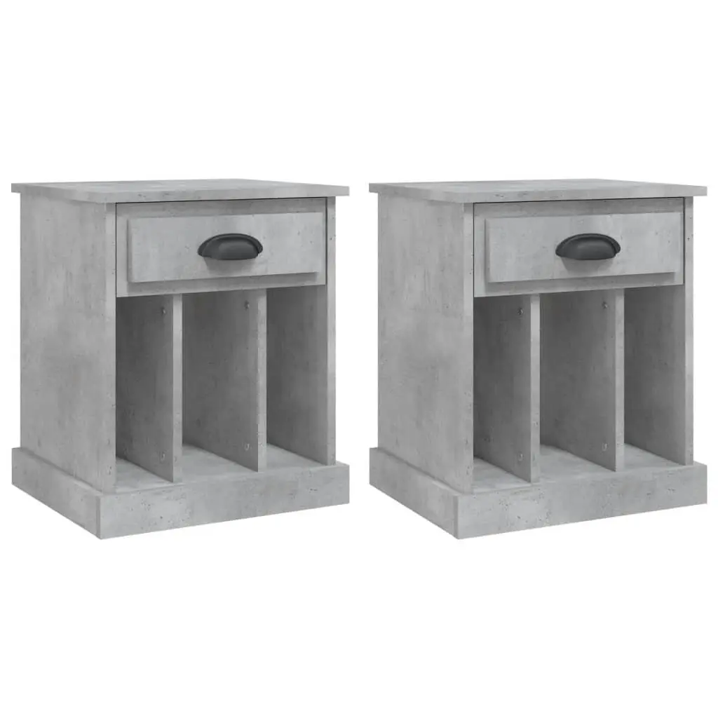 Bedside Cabinets 2 pcs Grey 43x36x50 cm Drawer Storage Nightstand Side Table
