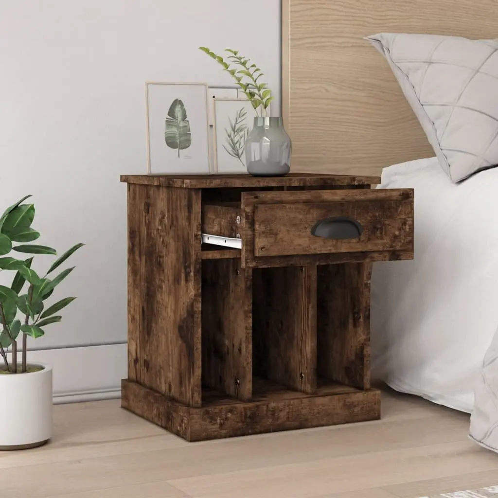 Bedside Cabinets Brown 2 Piece Drawer Storage Nightstand Side Table
