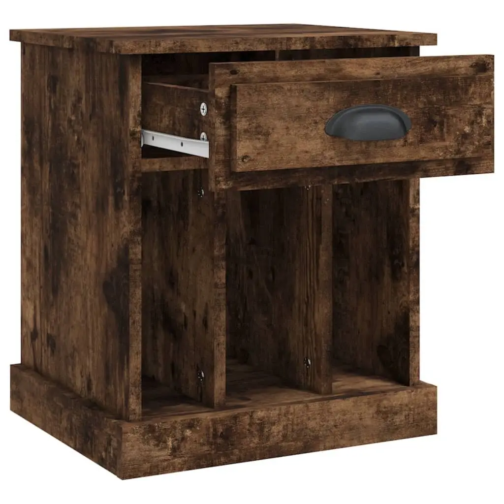 Bedside Cabinets Brown 2 Piece Drawer Storage Nightstand Side Table