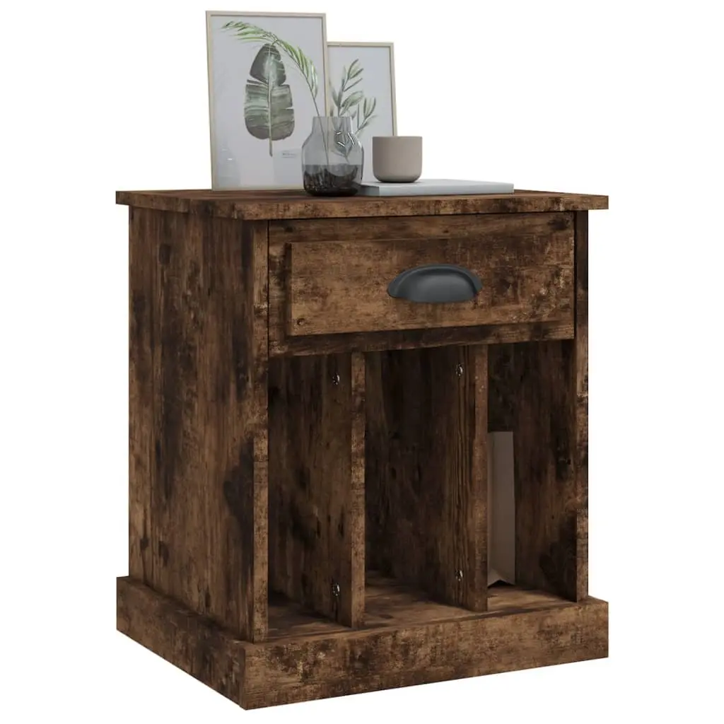 Bedside Cabinets Brown 2 Piece Drawer Storage Nightstand Side Table