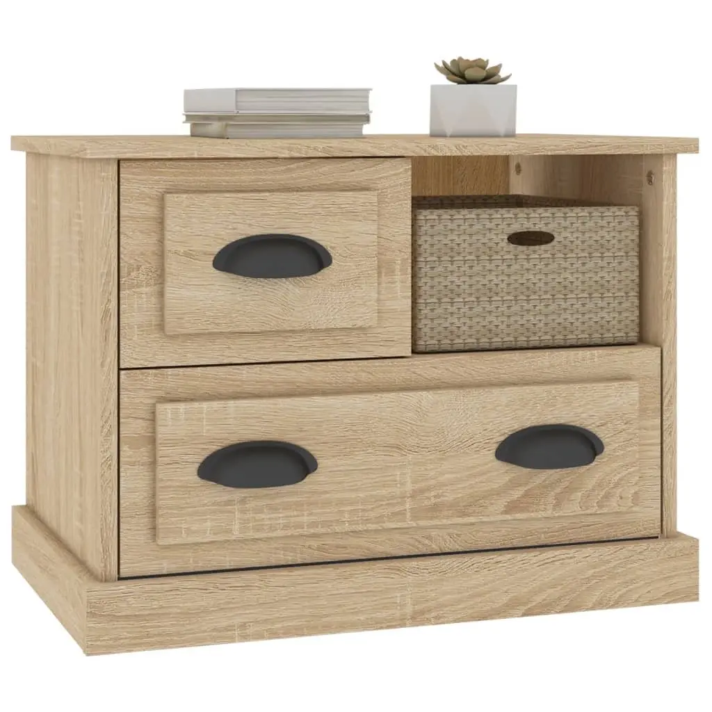 Bedside Cabinet Brown Engineered Wood 60x39x45 cm