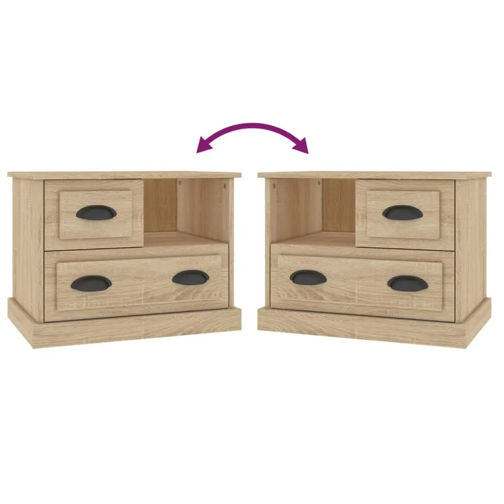 Bedside Cabinet Brown Engineered Wood 60x39x45 cm
