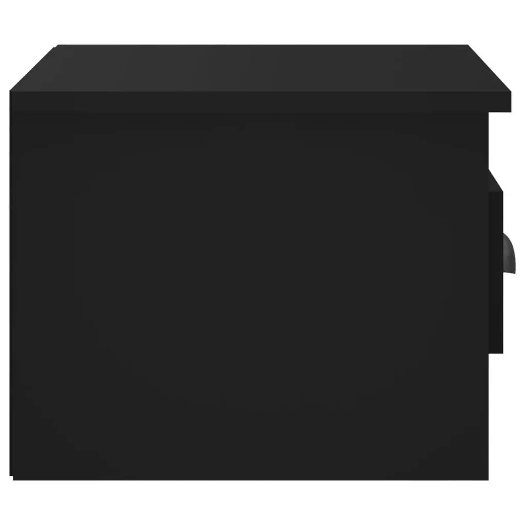 Wall-mounted Bedside Cabinet Black Floating Nightstand 41.5 x 36 x 28 cm