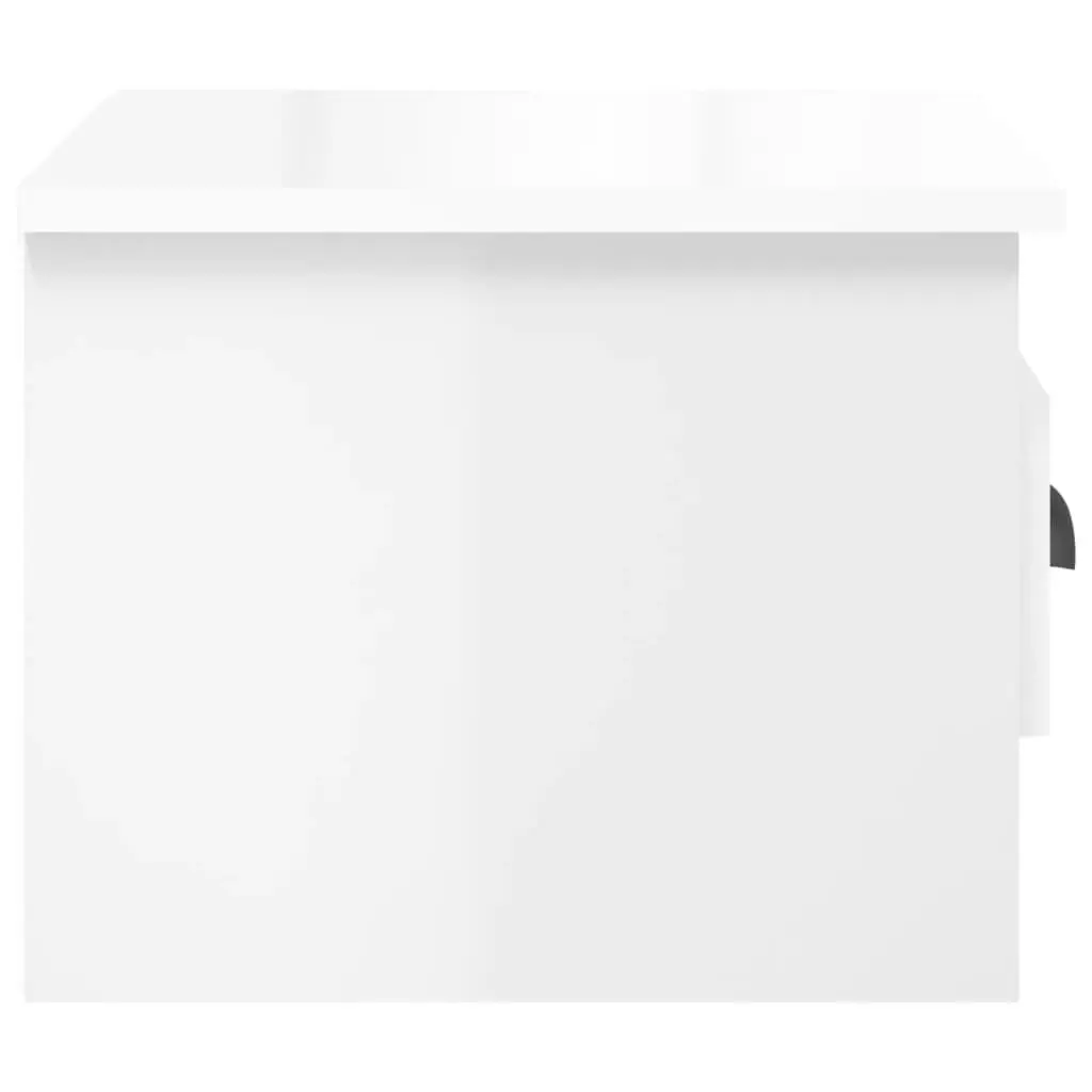 Wall-mounted Bedside Cabinets White Floating Storage Drawer Organiser 2 Piece