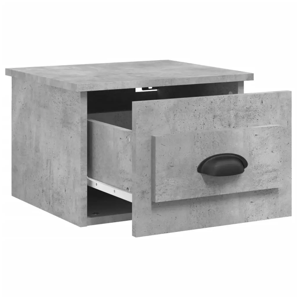 Grey Wall-Mounted Nightstand