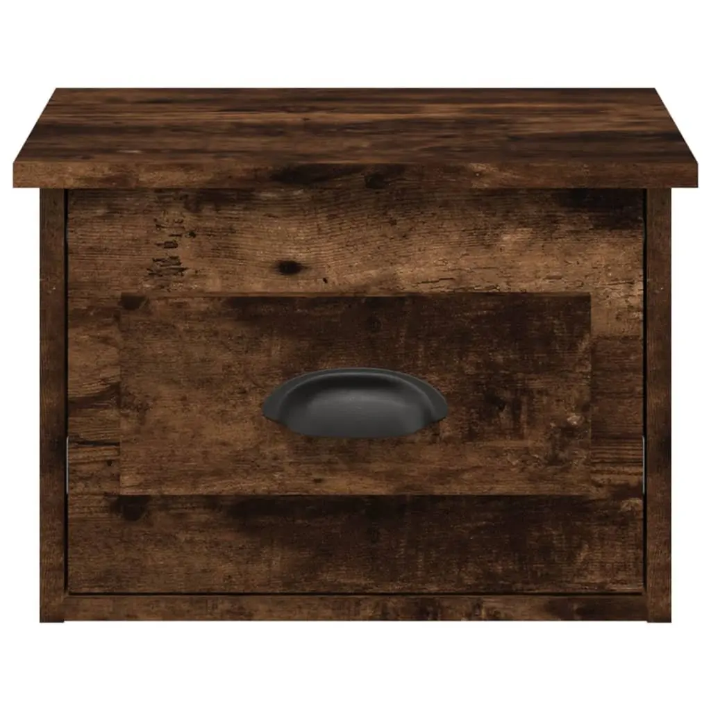 Wall-mounted Bedside Cabinets 2 pcs Brown Floating Bedroom Nightstand Storage