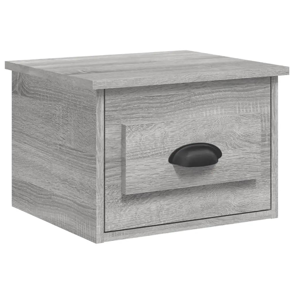 Wall-mounted Bedside Cabinets 2 pcs Grey Sonoma Floating Storage Drawer