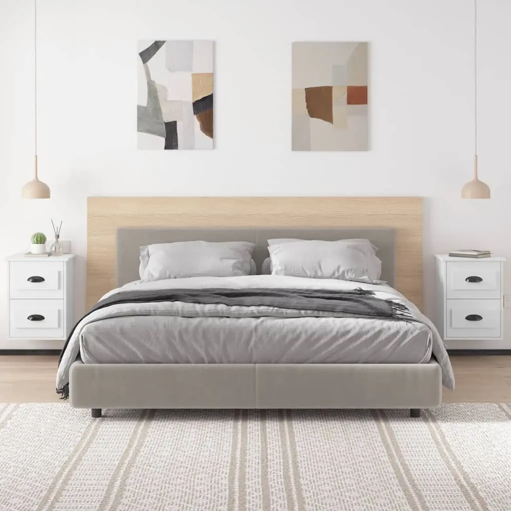 Wall-mounted Bedside Cabinet White 2 Drawers 41.5x36x53cm