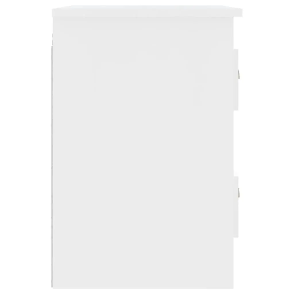 Wall-mounted Bedside Cabinet White 2 Drawers 41.5x36x53cm