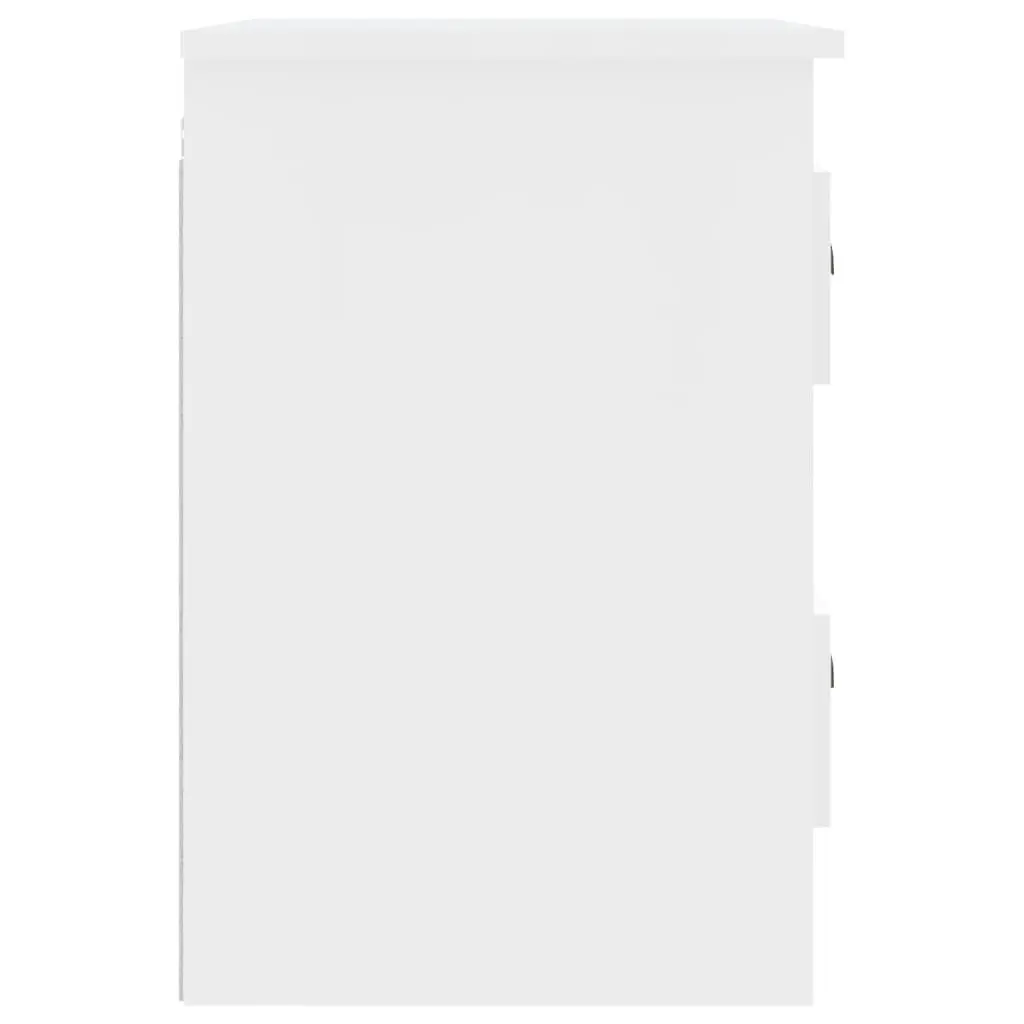 Wall-mounted Bedside Cabinet 2 Drawers Floating Storage White 41.5x36x53cm