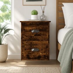 Wall-mounted Bedside Cabinets 2 pcs Brown Floating Storage Drawers 41.5x36x53cm