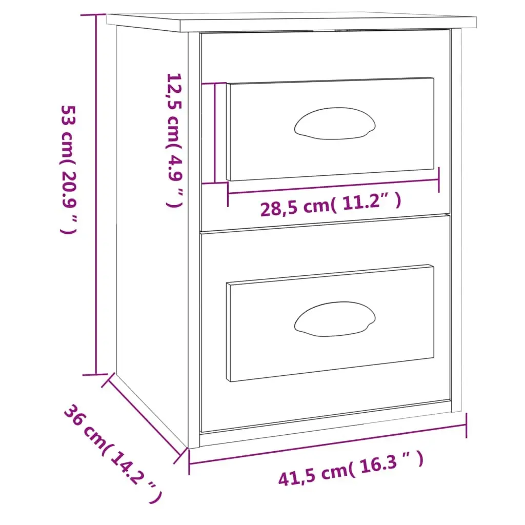 Grey Sonoma Floating Bedside Unit