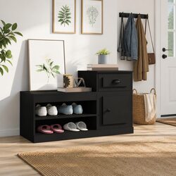 Charming Black Shoe Cabinet - Organize with Ease