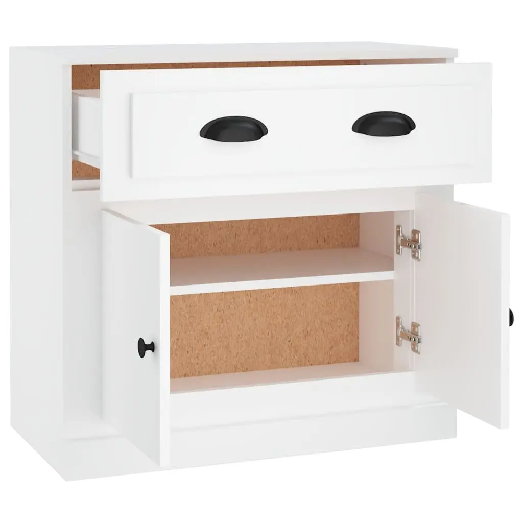 Sideboard White Engineered Wood 70x35.5x67.5 cm Storage Cabinet Cupboard
