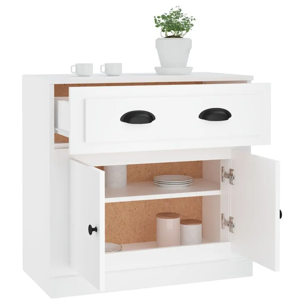 Sideboard White Engineered Wood 70x35.5x67.5 cm Storage Cabinet Cupboard