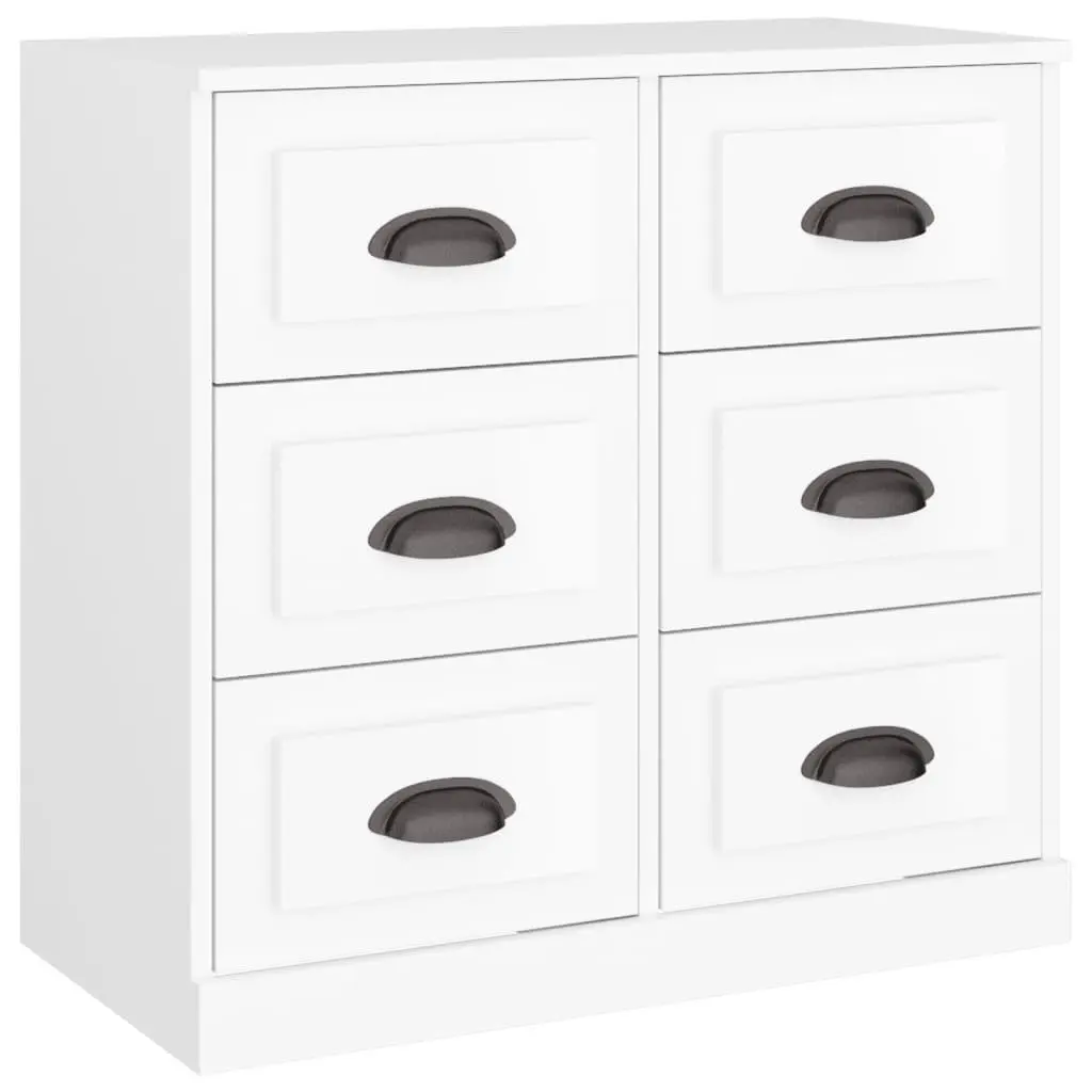 Sideboard White Engineered Wood Storage Cabinet 70 x 35.5 x 67.5 cm