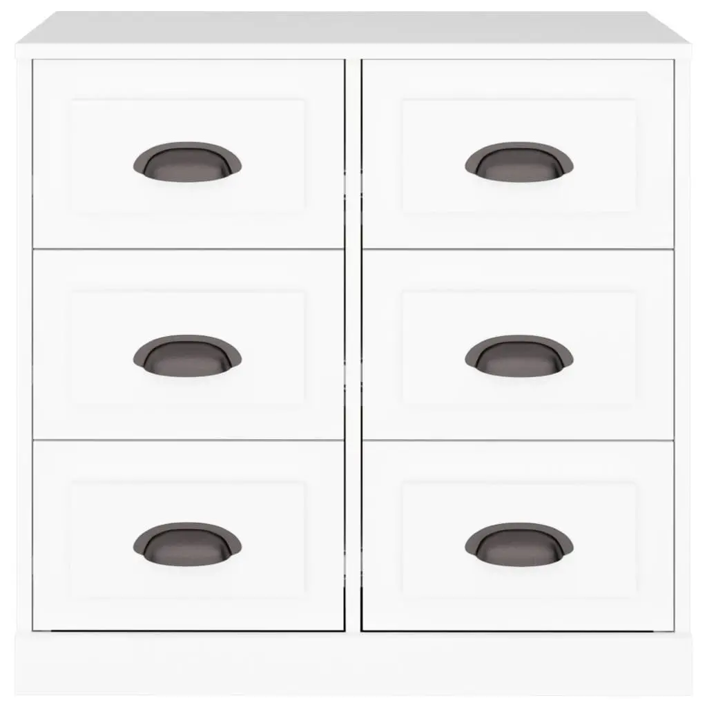 Sideboard White Engineered Wood Storage Cabinet 70 x 35.5 x 67.5 cm