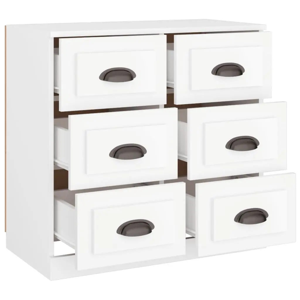 Sideboard White Engineered Wood Storage Cabinet 70 x 35.5 x 67.5 cm