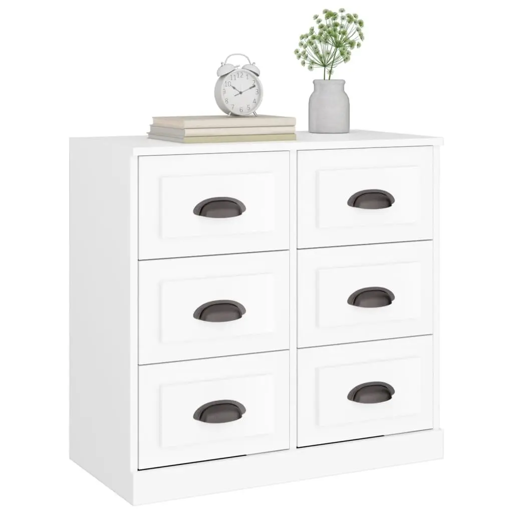 Sideboard White Engineered Wood Storage Cabinet 70 x 35.5 x 67.5 cm