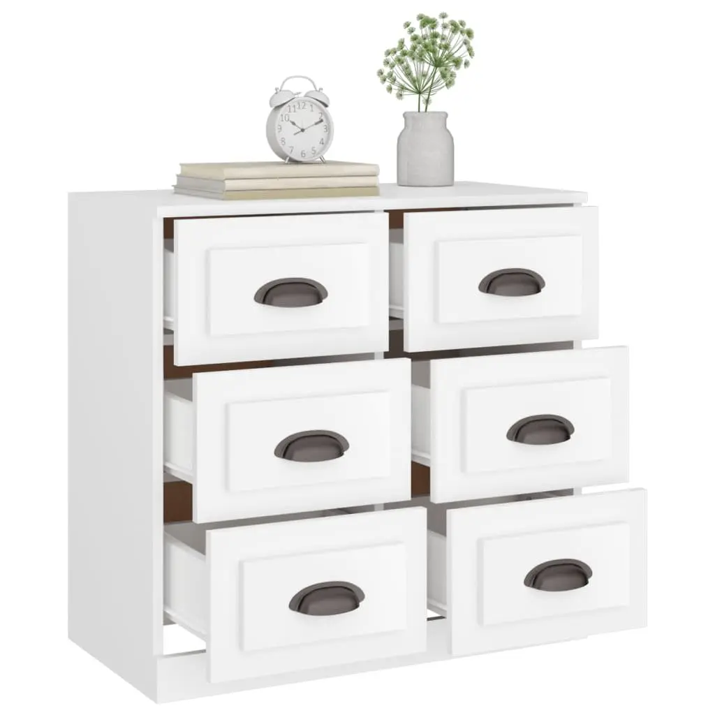 Sideboard White Engineered Wood Storage Cabinet 70 x 35.5 x 67.5 cm