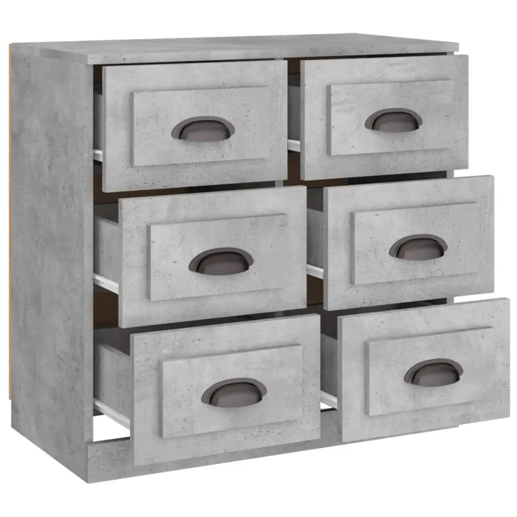 Sideboard Cabinet Engineered Wood Grey Storage Buffet 70x35.5x67.5cm