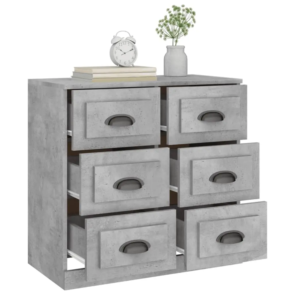 Sideboard Cabinet Engineered Wood Grey Storage Buffet 70x35.5x67.5cm