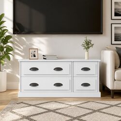 Add Style with This White TV Cabinet 100x35.5x45cm