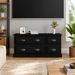 Friendly Black TV Cabinet with Ample Storage Options