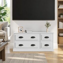 Friendly White TV Cabinet with Functional Storage
