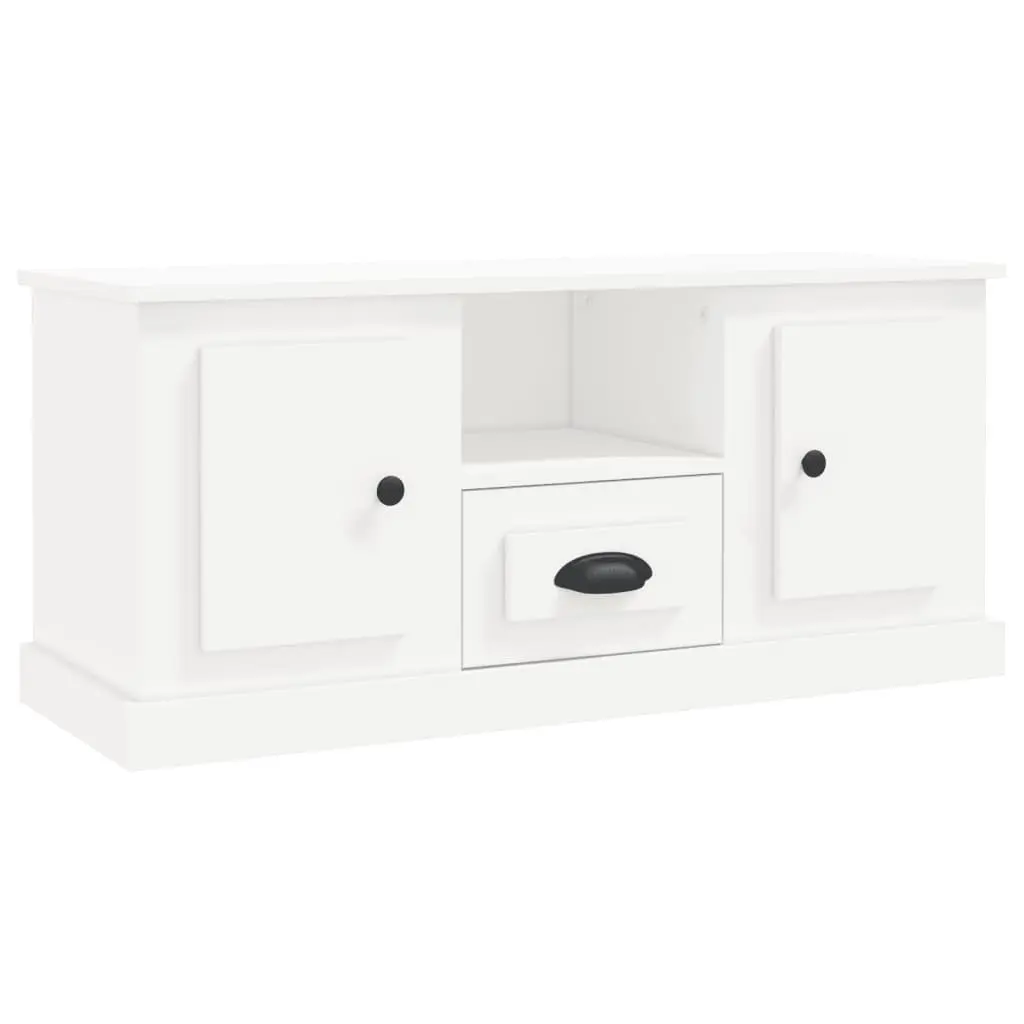 TV Cabinet White Engineered Wood Storage Unit 100 x 35.5 x 45 cm