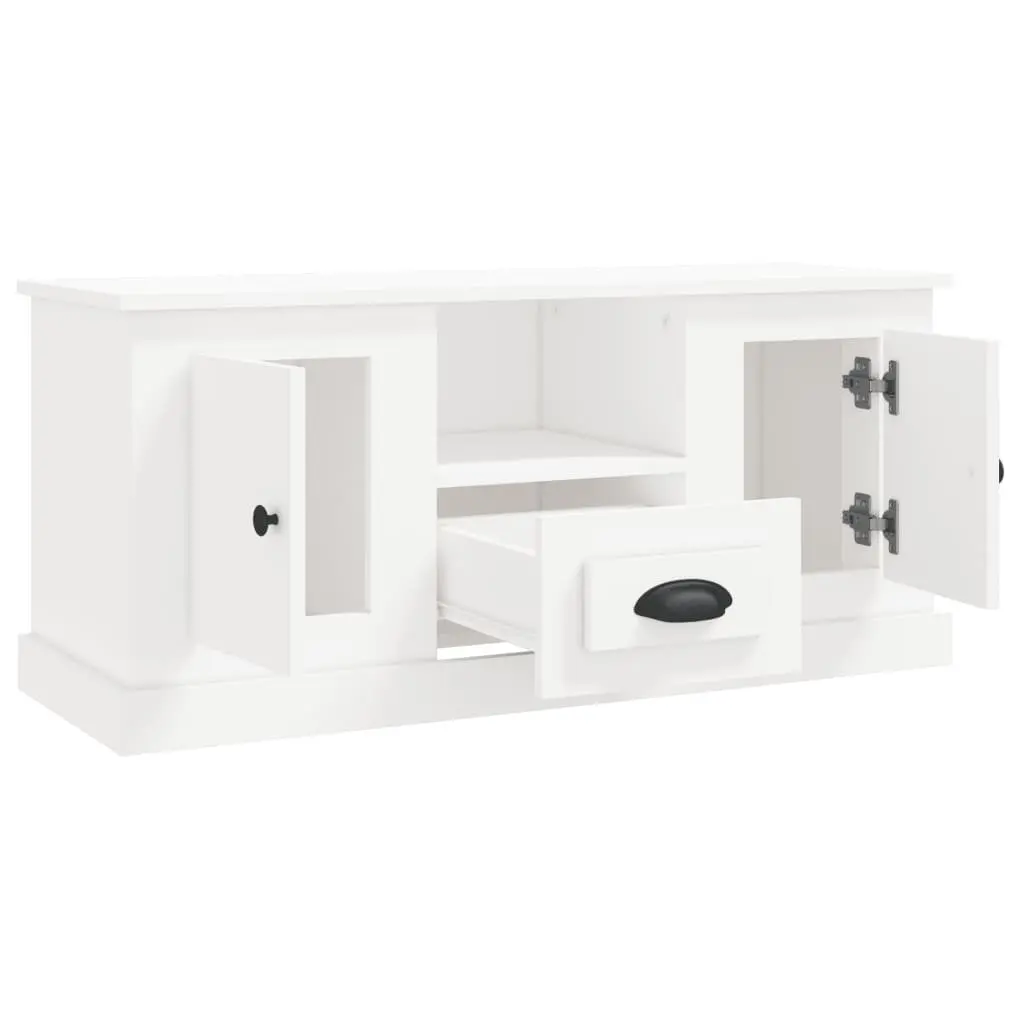 TV Cabinet White Engineered Wood Storage Unit 100 x 35.5 x 45 cm