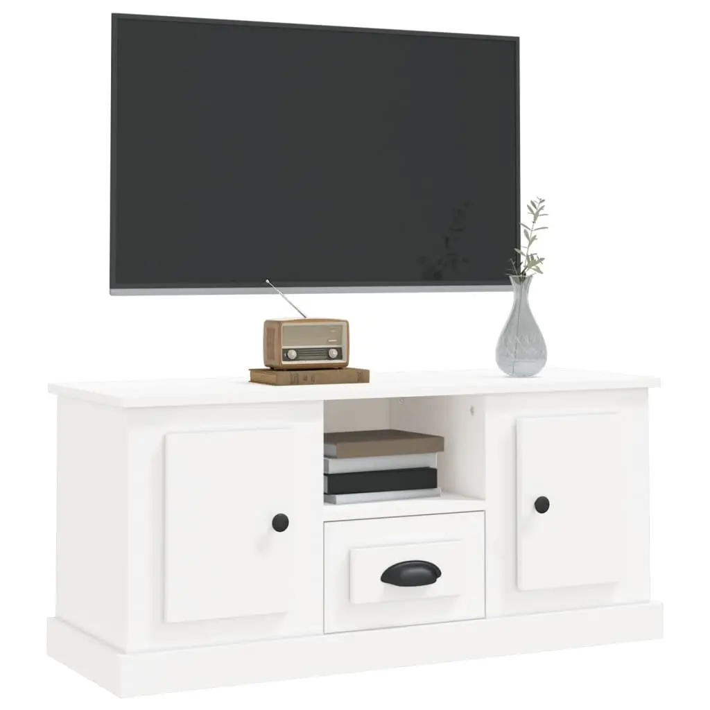 TV Cabinet White Engineered Wood Storage Unit 100 x 35.5 x 45 cm