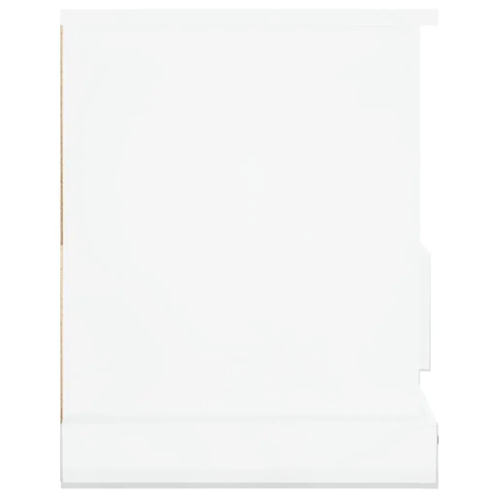 TV Cabinet White High Gloss Engineered Wood Storage Unit 93 x 35.5 x 45 cm