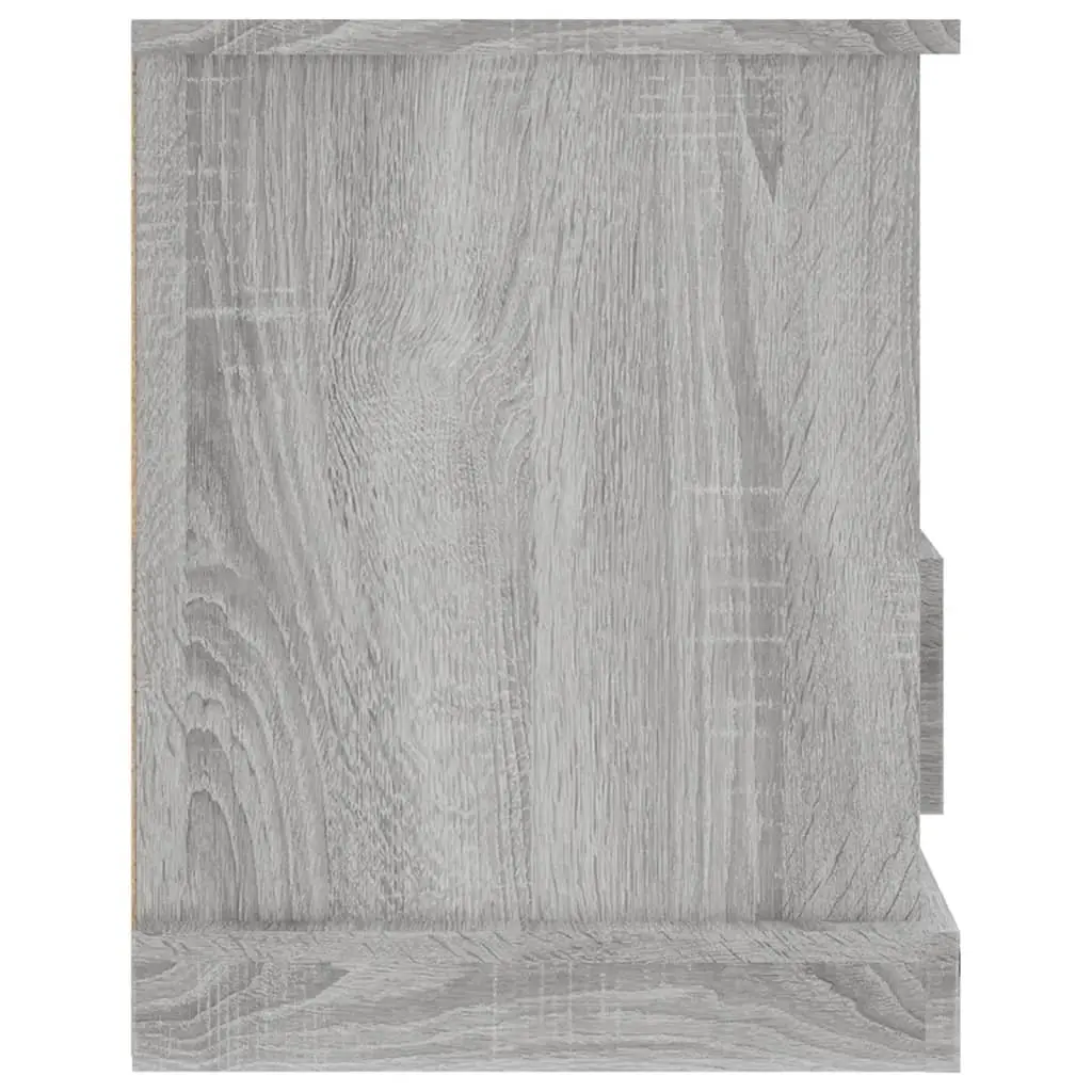 TV Cabinet Grey Sonoma Wood Storage Unit with Drawers and Open Compartments 93 x 35.5 x 45 cm