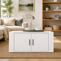 Friendly White Coffee Table: Storage and Style Combined