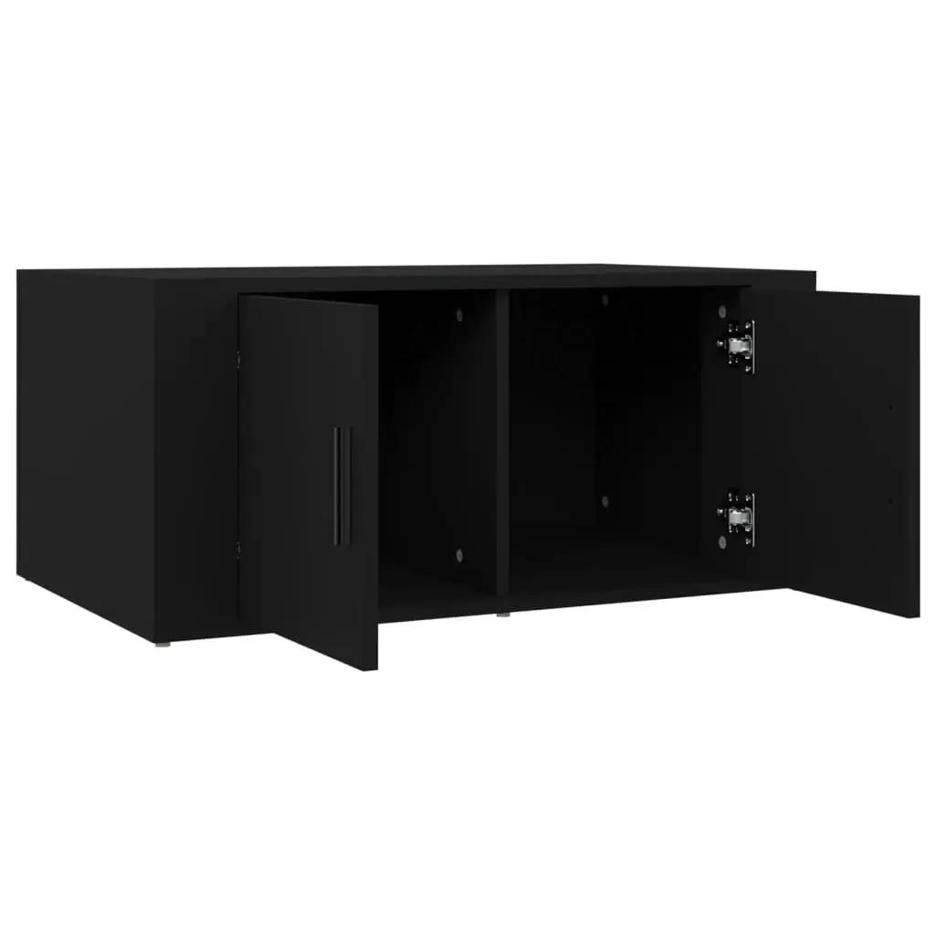 Coffee Table Black Engineered Wood 80W x 50D x 36H cm