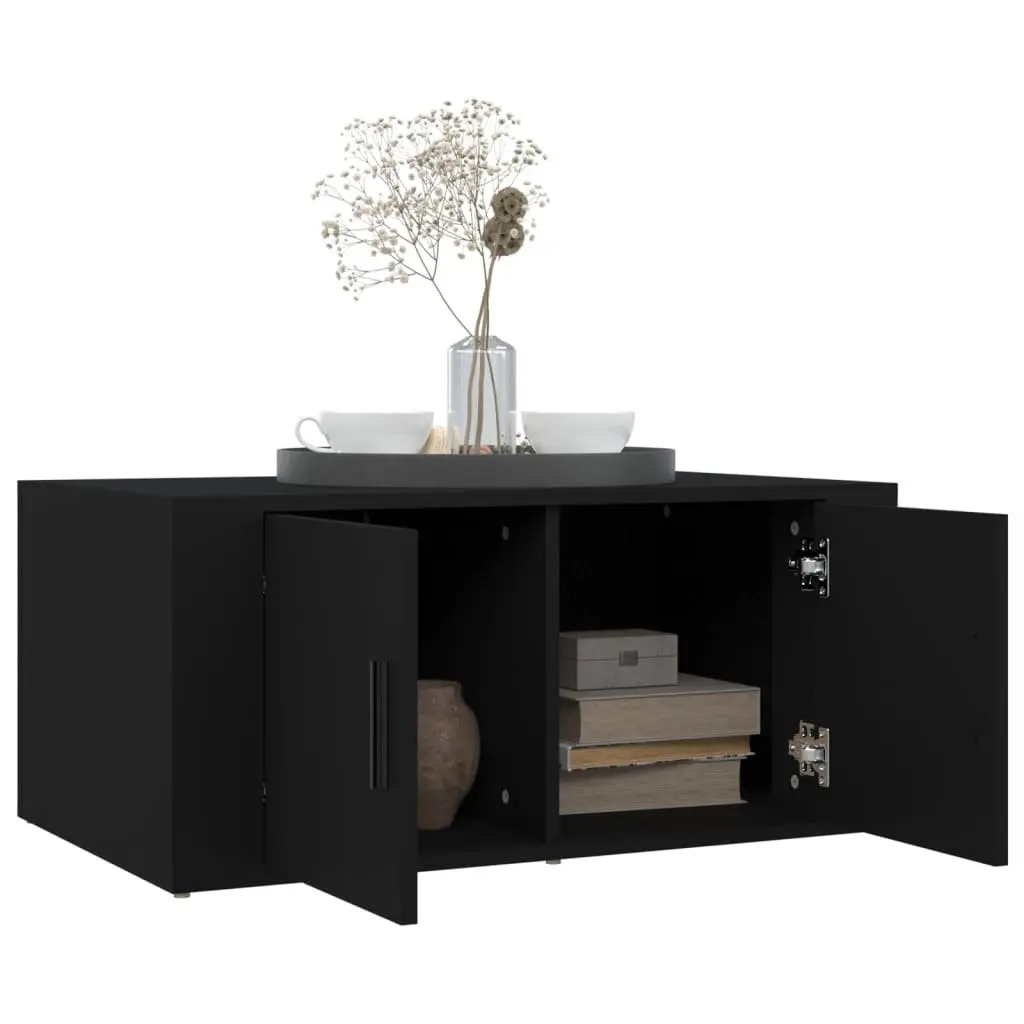 Coffee Table Black Engineered Wood 80W x 50D x 36H cm