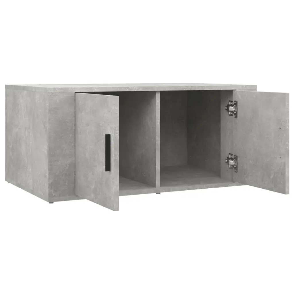 Coffee Table Grey Engineered Wood Storage Compartments 80W x 50D x 36H cm