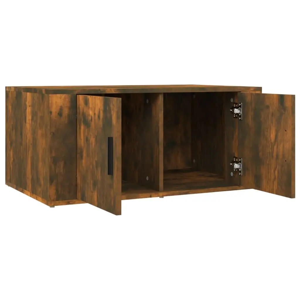 Coffee Table with Storage Compartments Brown Engineered Wood 80L x 50W x 36H cm
