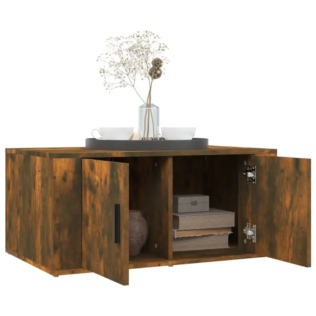 Coffee Table with Storage Compartments Brown Engineered Wood 80L x 50W x 36H cm